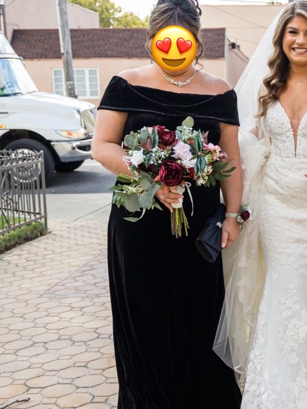 Revelry Black Off-Shoulder Velvet Evening Gown Mother of the Bride